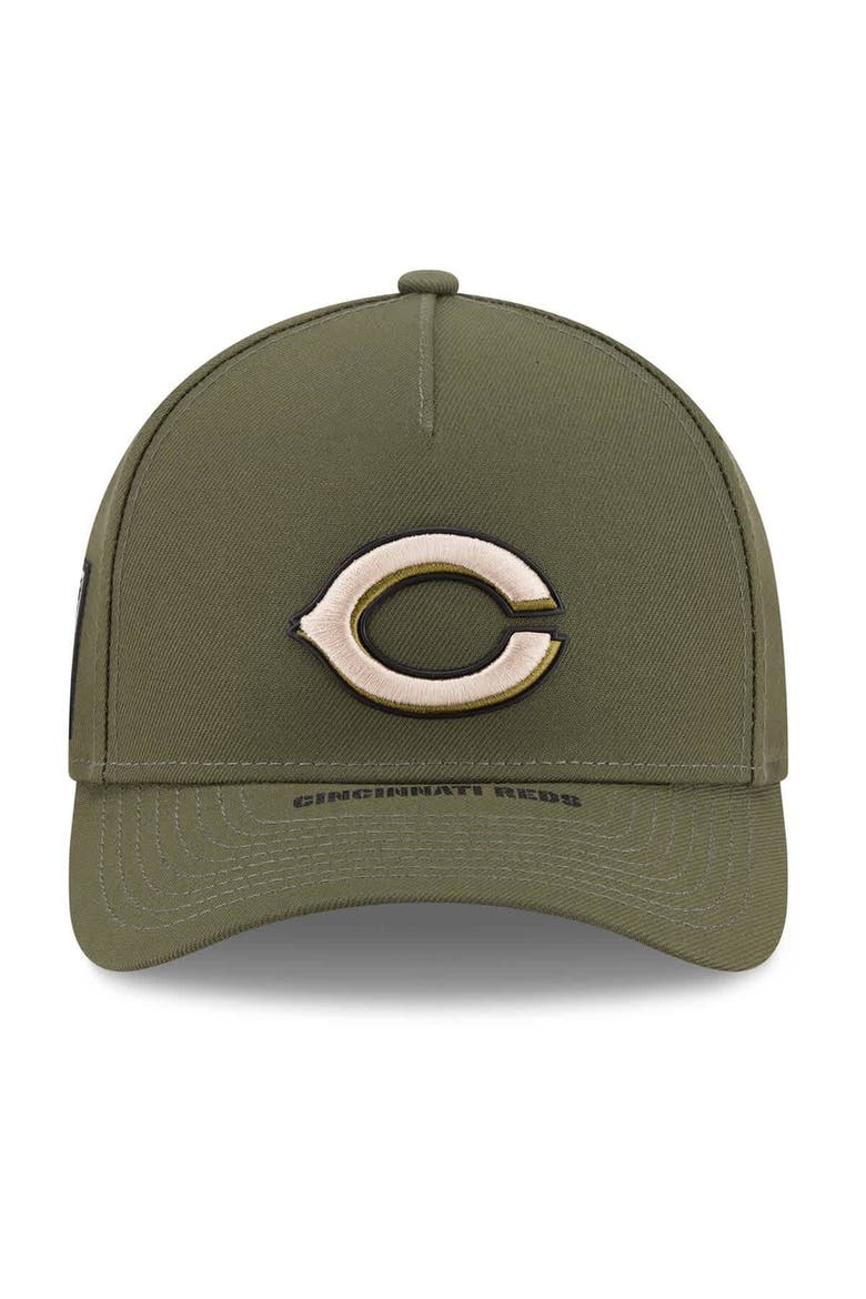 Youth New Era Olive Cincinnati Reds 2026 Armed Forces Day 9FORTY M-Crown Adjustable Hat, Alternate, color, Olive