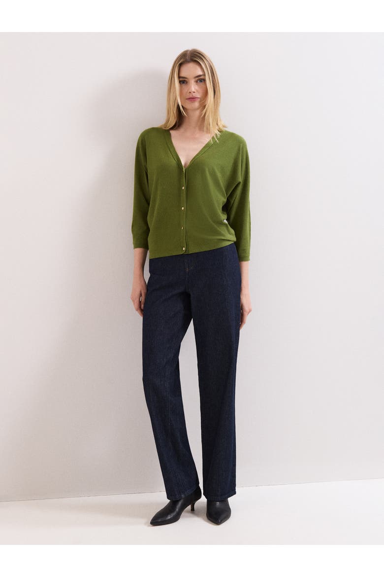 Cristine V-Neck Button-Up Cardigan, Alternate, color, Green