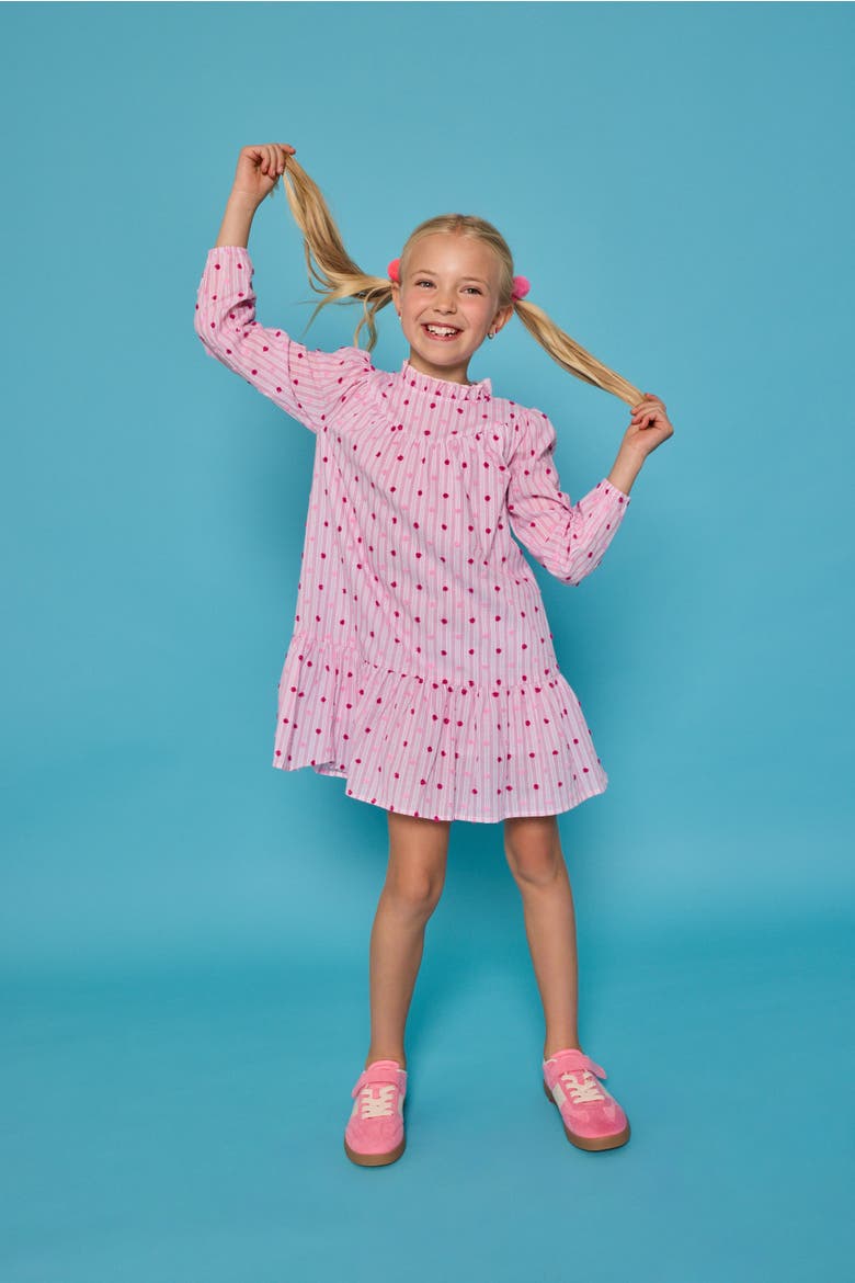 Kids' Jody Dress, Alternate, color, Magenta Clip Dot Stripe