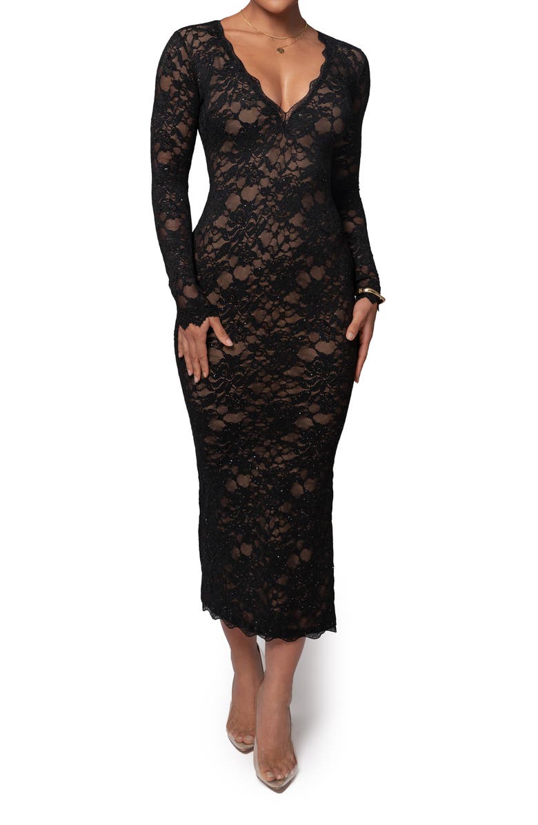 JLUXLABEL Canada Long Sleeve Lace Body-Con Dress, Main, color,