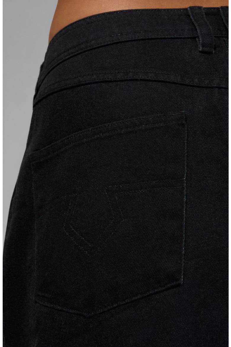 Air Jordan Denim Midi Skirt, Alternate, color, BLACK