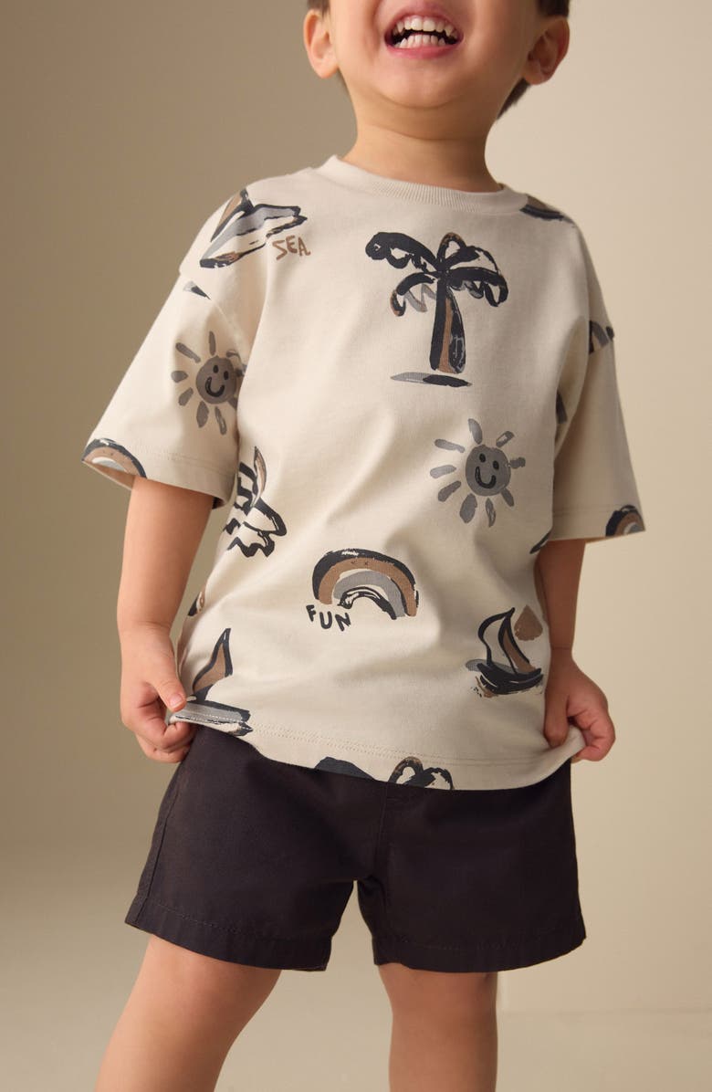 NEXT Kids' Beach Print Cotton T-Shirt, Alternate, color, Neutral