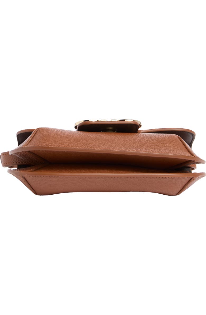 FERRAGAMO Lizzy Double Gancio Leather Crossbody Bag, Alternate, color, New Cognac/ Testa Di Moro