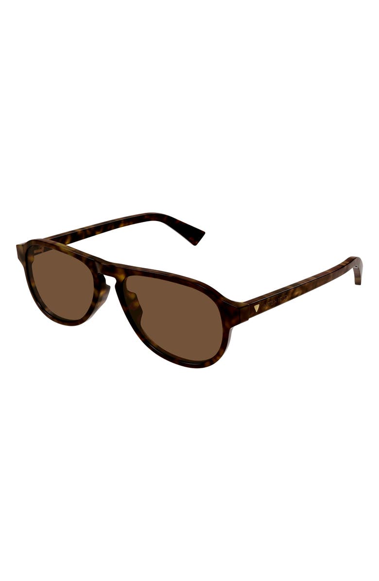 Bottega Veneta 55mm Pilot Sunglasses, Alternate, color, 