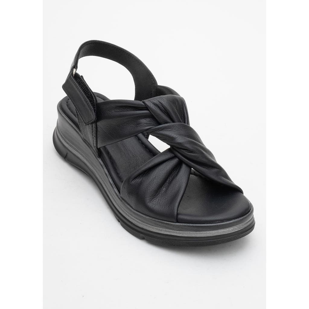 Forever & Always Shoes Oara Leather Sandal In Black