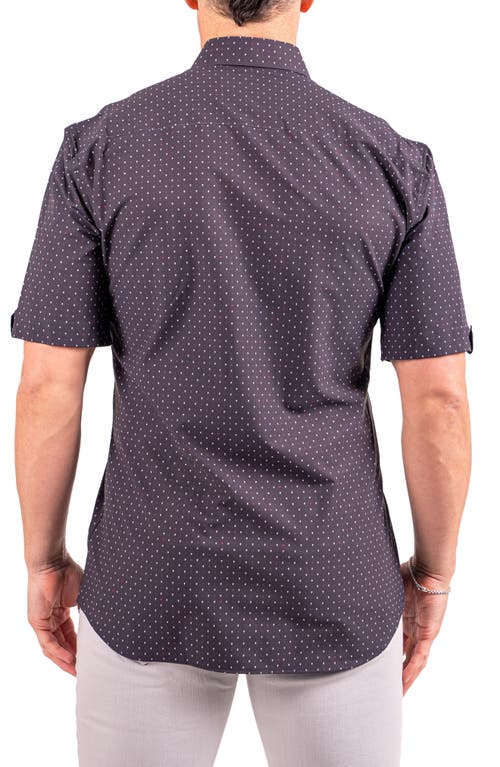 Maceoo Galileo Resistance Dot Print Short Sleeve Button-up Shirt