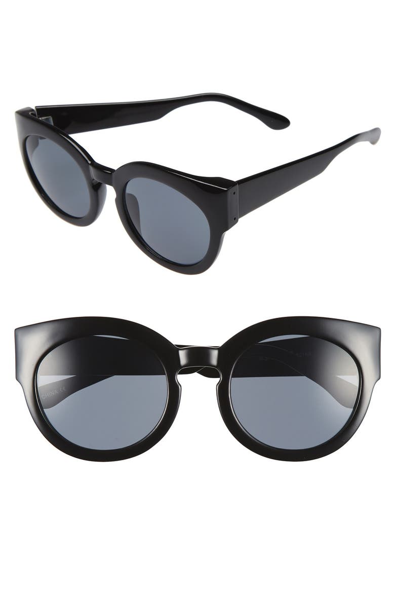 'Sophia' 52mm Sunglasses, Main, color, BLACK