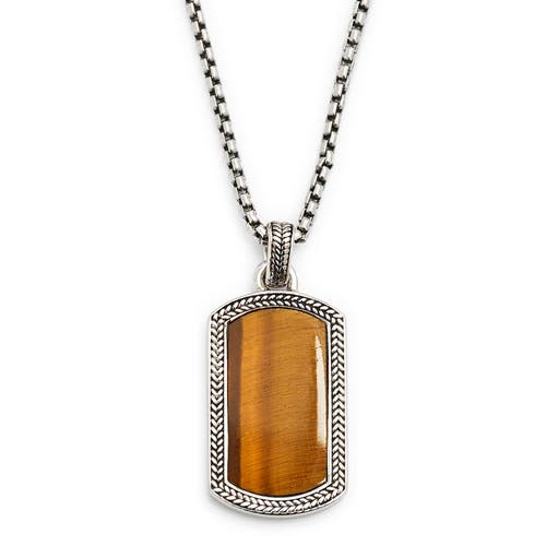 Jan Leslie Sterling Silver & Gemstone Dog Tag Pendant Necklace In Gold