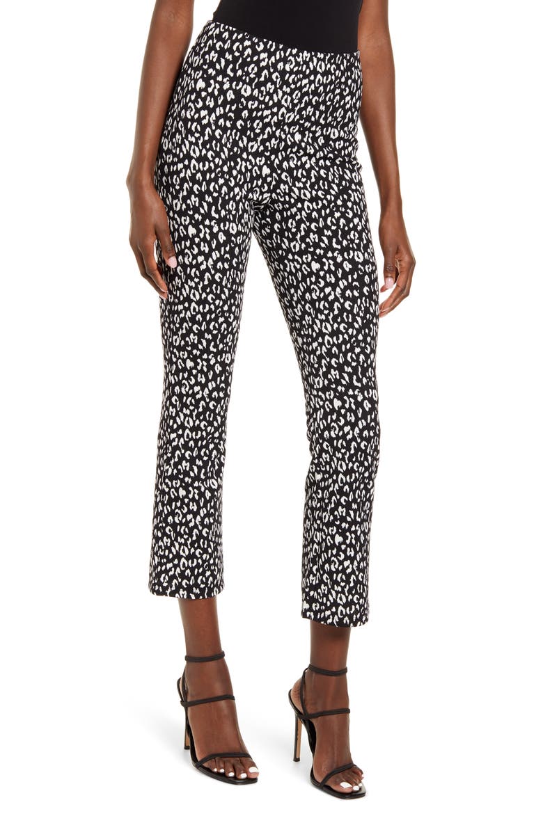 Knit Slim Pants, Main, color, BLACK SKETCHED ANIMAL