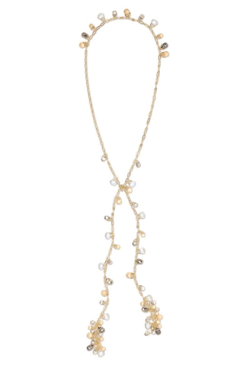 Brielle Wrap Necklace, Main, color, BROWN MULTI/ GOLD