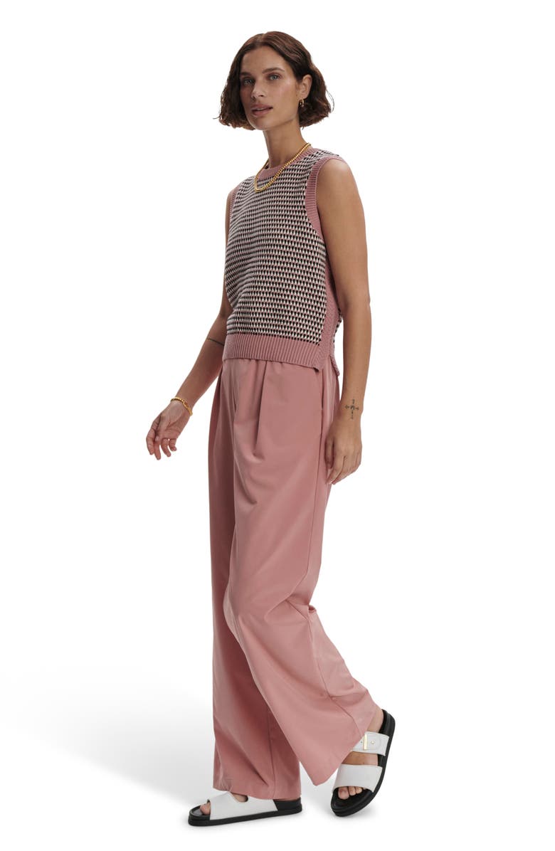 Varley Knowles Textured Cotton Vest, Alternate, color, Woodrose Multi Stitch