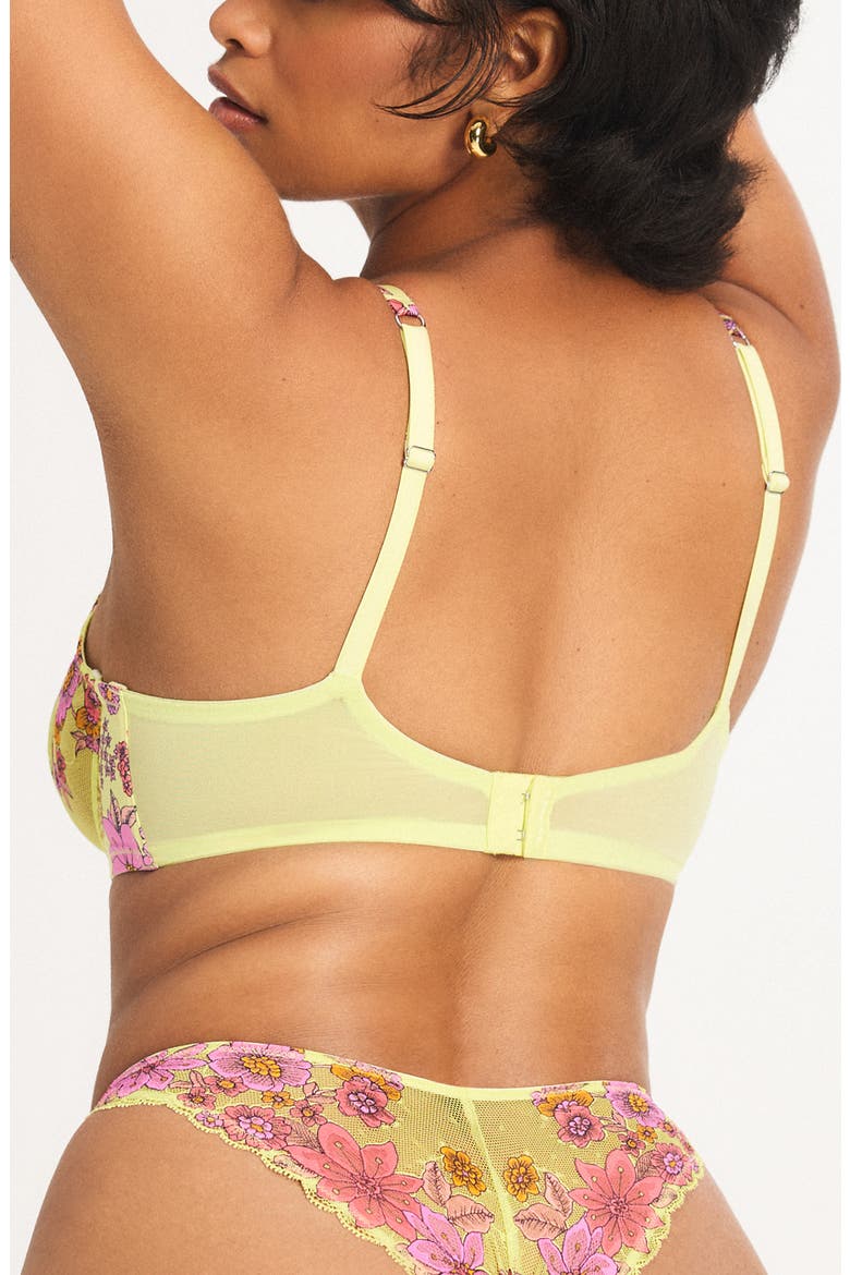 Mod Poppy Unlined Lace Balconette Bra, Alternate, color, SUNNY FLORAL PLAY LACE
