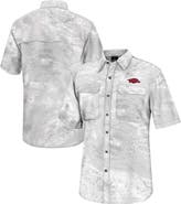 COLOSSEUM Men's Colosseum White Arkansas Razorbacks Realtree Aspect Charter Full-Button Fishing Shirt