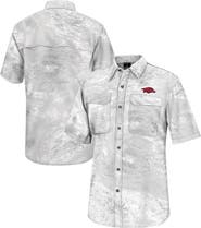COLOSSEUM Men's Colosseum White Arkansas Razorbacks Realtree Aspect Charter Full-Button Fishing Shirt