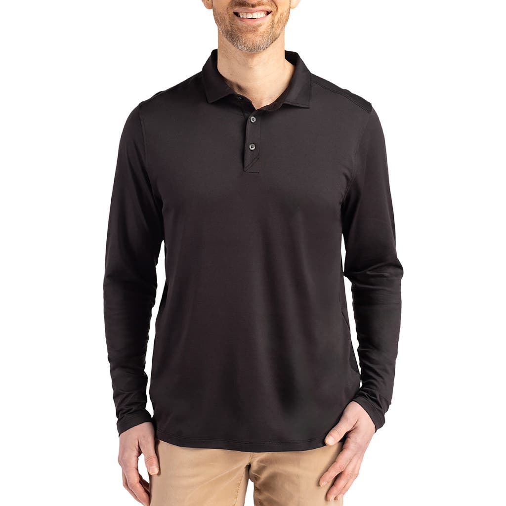 Cutter & Buck Coastline Epic Comfort Long Sleeve Polo In Black