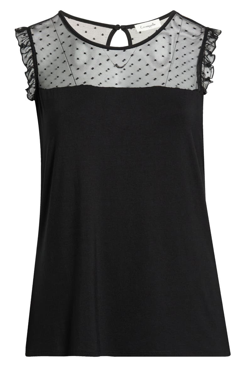 Mesh Dot Top, Alternate, color, BLACK