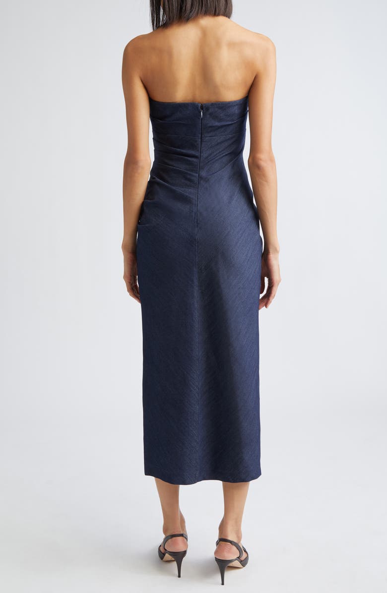 Cinq à Sept Adira Strapless Denim Dress, Alternate, color, Indigo