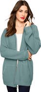 Roaman's Plus Size Waffle Knit Zip-Front Relaxed Hoodie