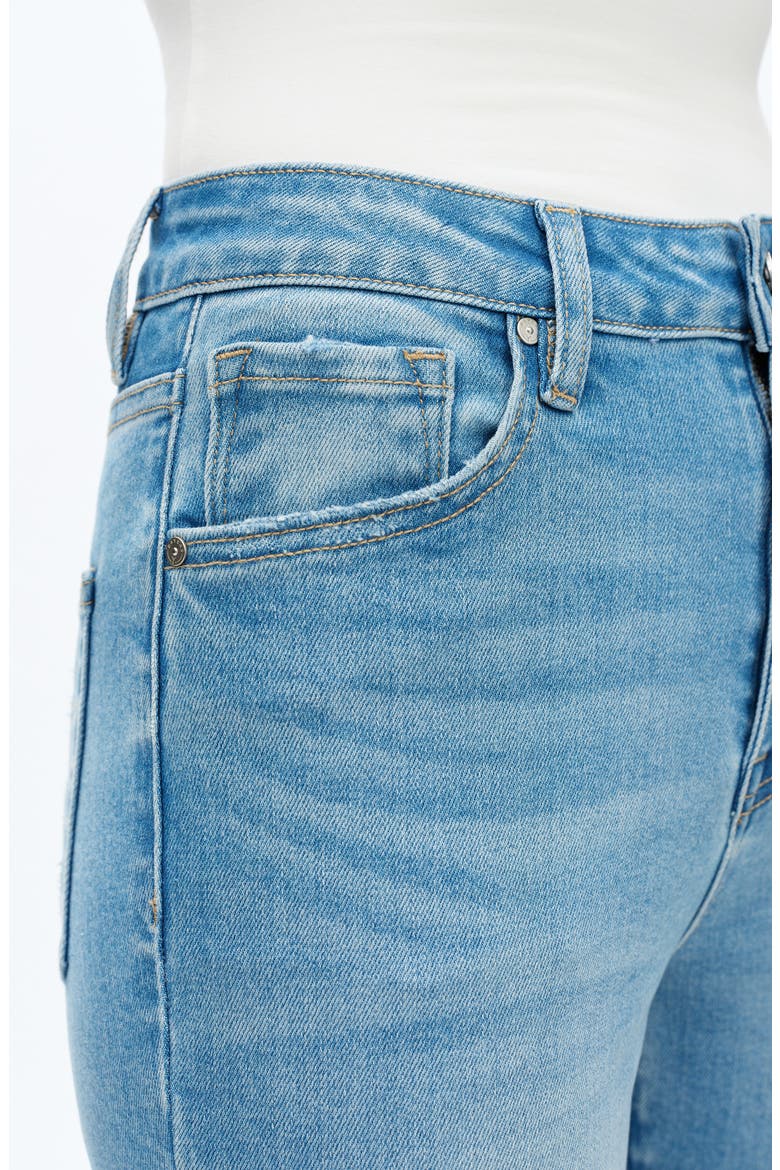 High Waist Fray Hem Ankle Flare Jeans, Alternate, color, LIGHT BLUE