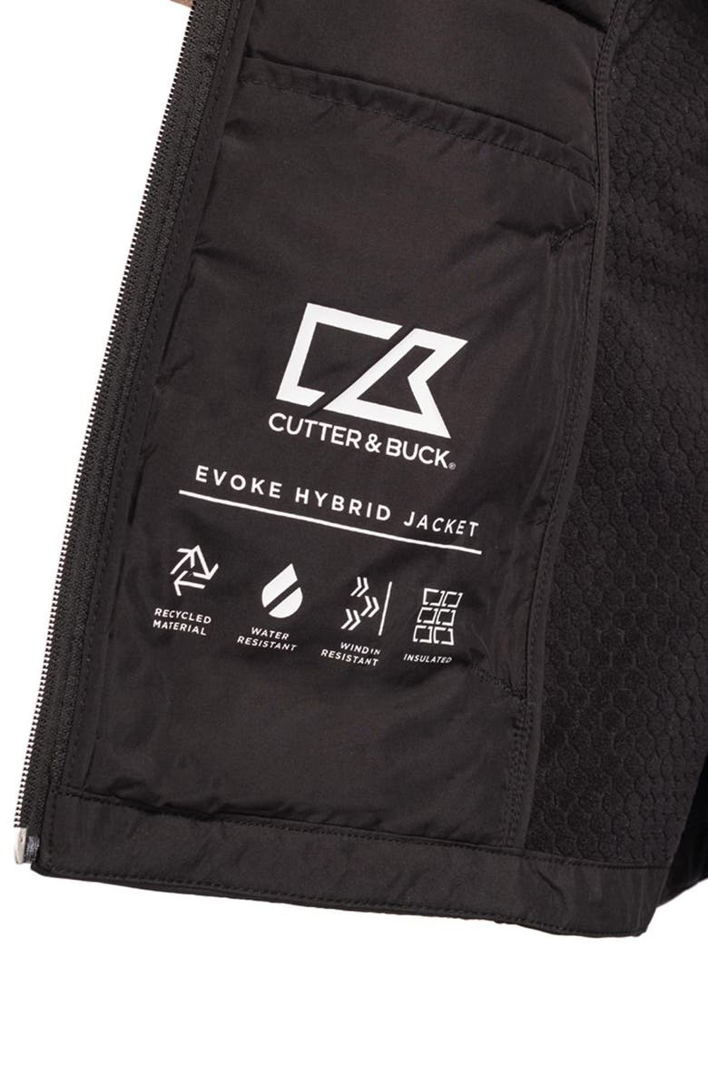Cutter & Buck Evoke Hybrid Softshell Hooded Jacket, Alternate, color, Black
