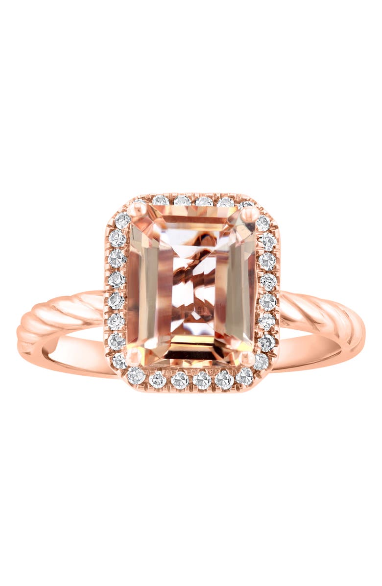 EFFY 14K Gold Diamond & Morganite Ring, Alternate, color, 