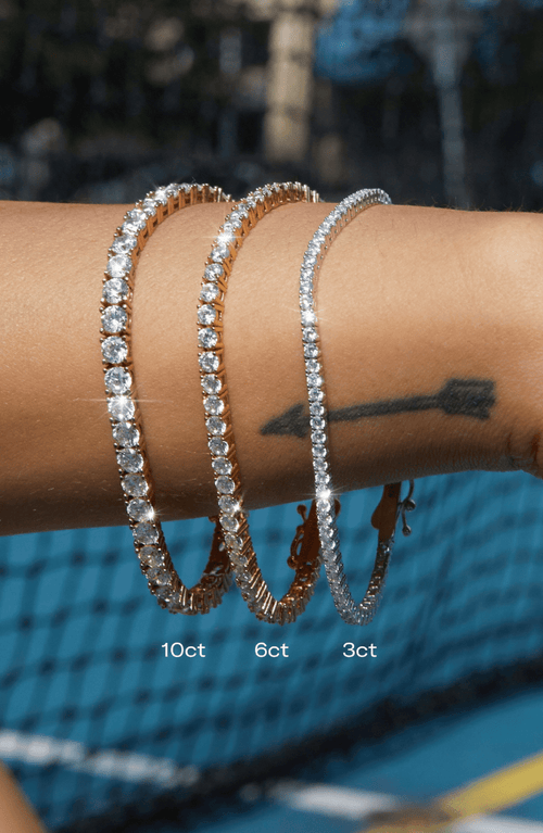 Aurate New York Lab Grown 6ct White Sapphire Tennis Bracelet In Metallic