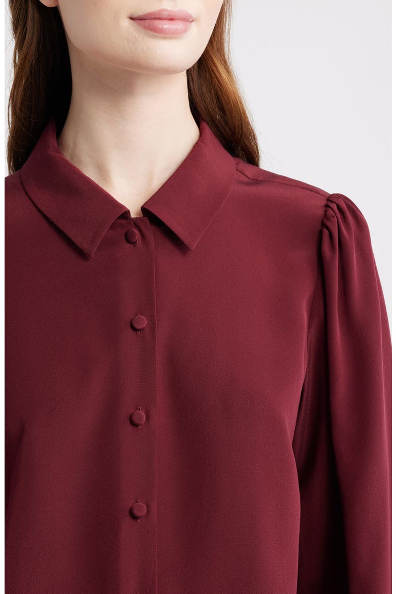 Staple Silk Button-Up Shirt, Alternate, color, PINOT