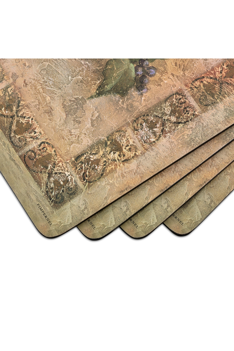 Tuscan Palette Set of 4 Cork Back Placemats, Alternate, color, Beige