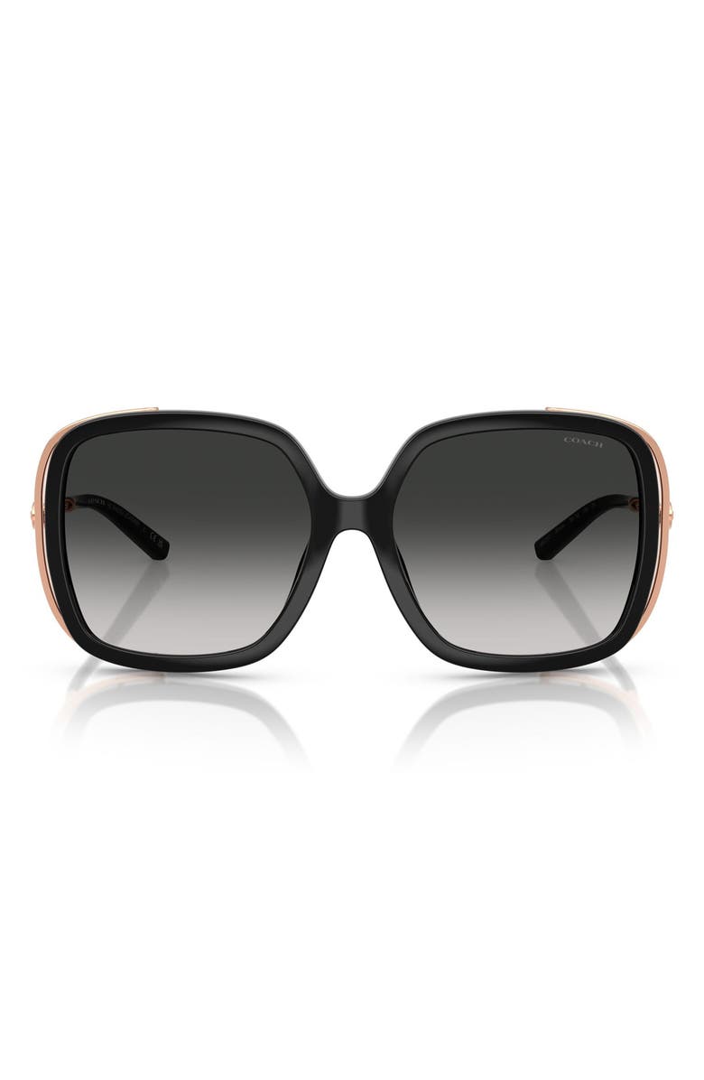 COACH 56mm Square Gradient Sunglasses, Main, color, Black