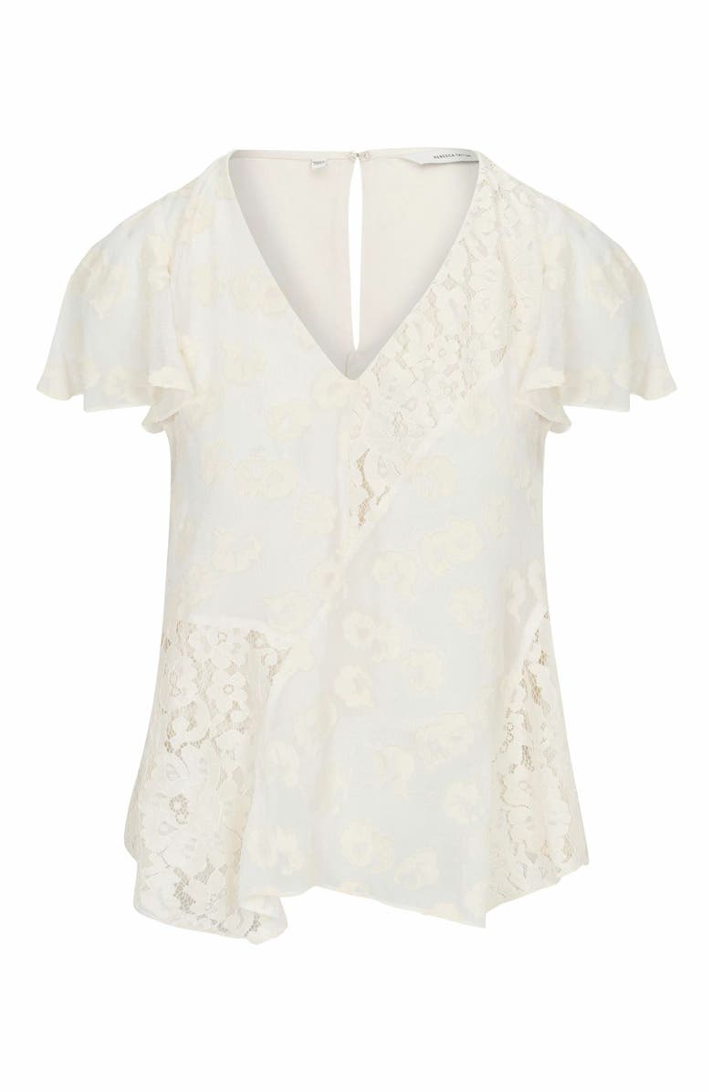 Rebecca Taylor Marielle Lace Blouse, Alternate, color, Ivory