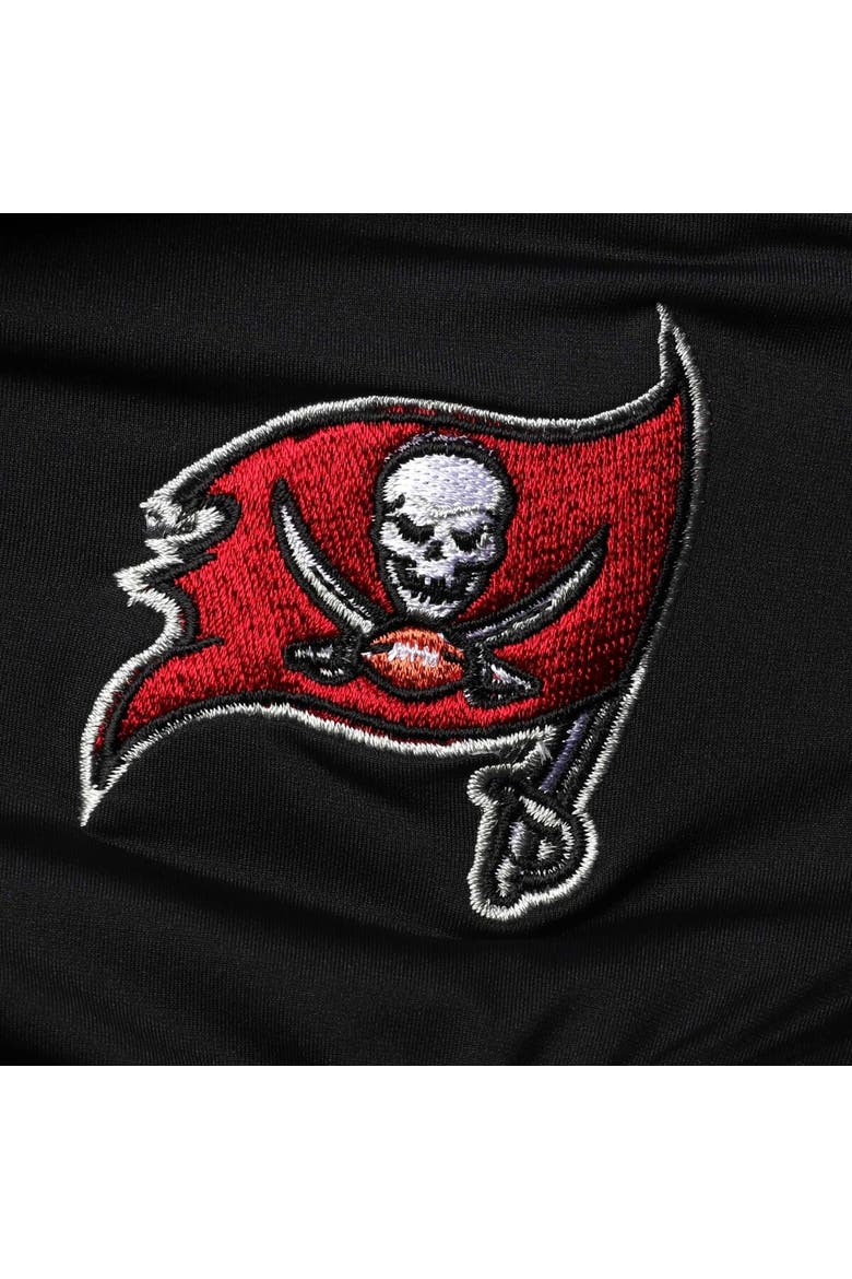 Women's Tommy Bahama Black Tampa Bay Buccaneers Pearl Clara Wrap One-Piece Swimsuit, Alternate, color, Black