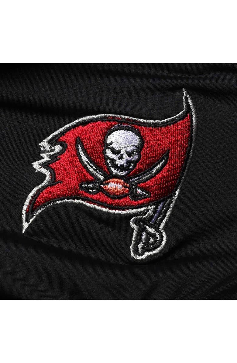 Tommy Bahama Women's Tommy Bahama Black Tampa Bay Buccaneers Pearl Clara Wrap One-Piece Swimsuit, Alternate, color, Black