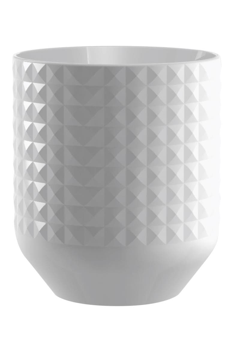 Diamond Embossed Stoneware Canister, Main, color, WHITE