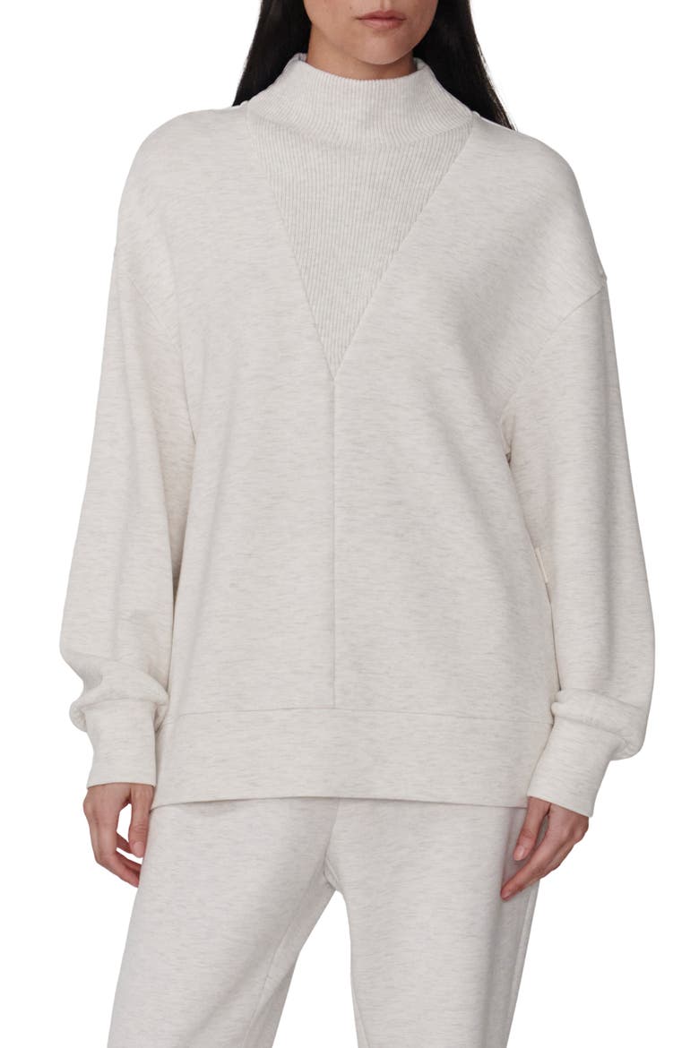 Novi Longline Mock Neck Sweatshirt, Main, color, IVORY MARL
