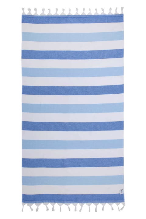 Kapris Striped Organic Turkish Towel with Soft Terry Cloth Back