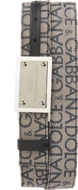 Dolce&Gabbana Logo Jacquard Coated Canvas Belt