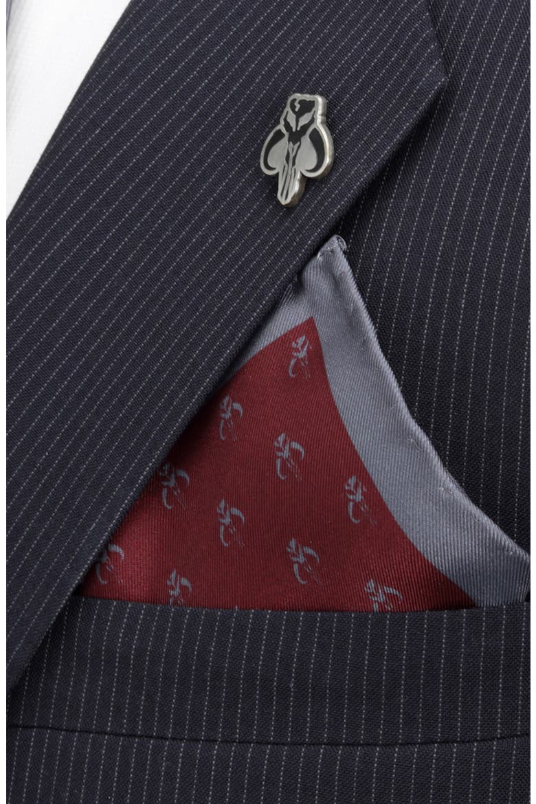 Mandalorian Silk Pocket Square, Alternate, color, RED