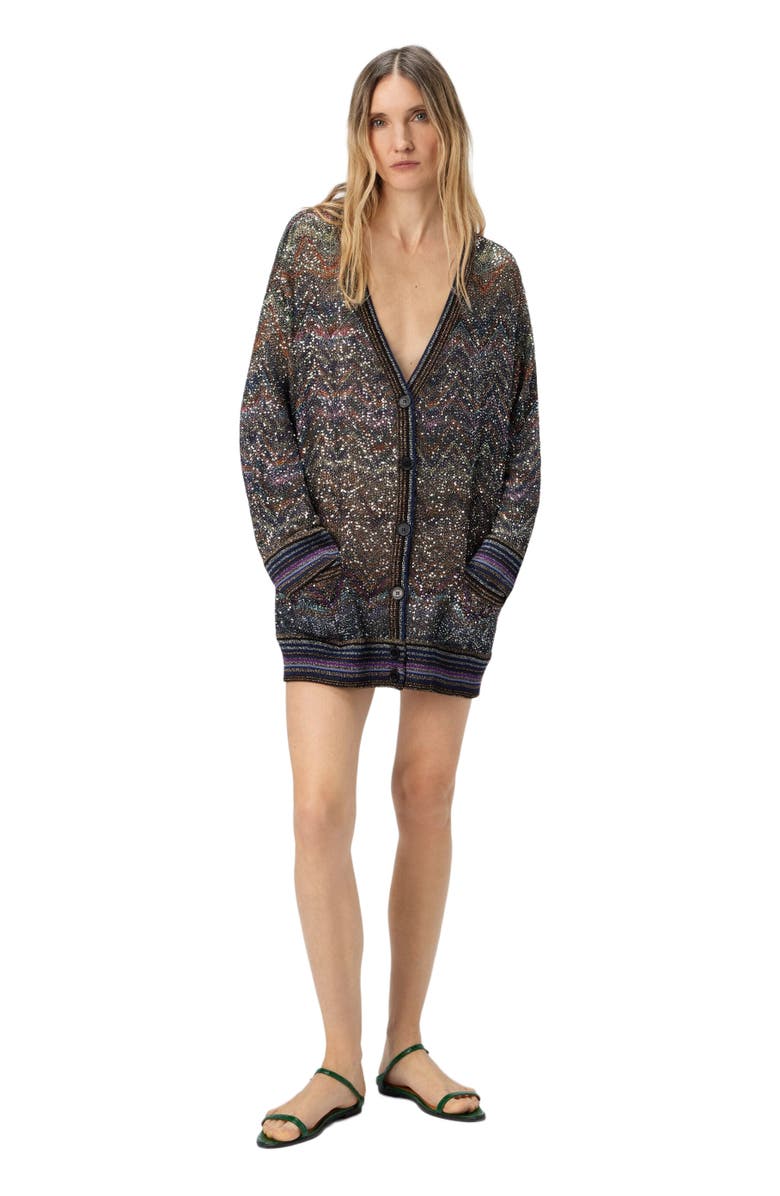 Missoni Oversized V-neck Cardigan With Zigzag Pattern, Main, color, Multicoloured