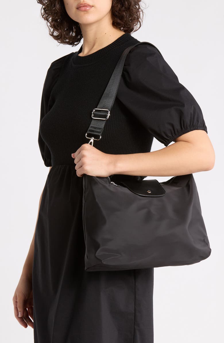 URBAN EXPRESSIONS HANDBAGS Nylon Flap Crossbody Bag, Alternate, color, Black
