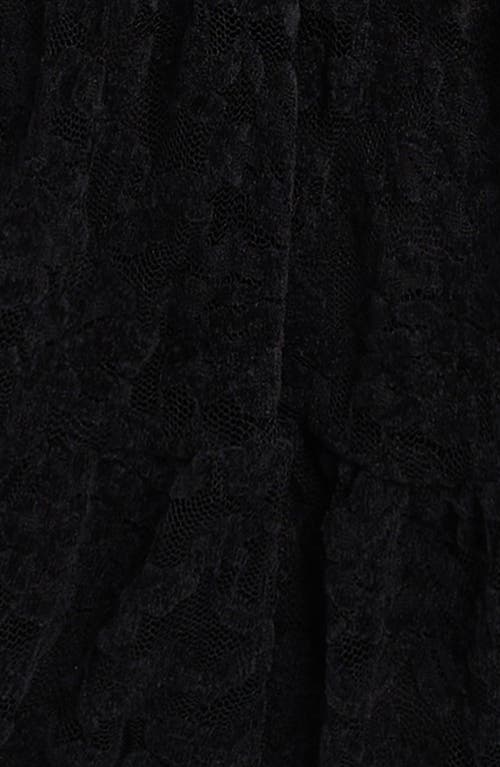 Zunie Kids' Crystal Button Lace Party Dress In Black