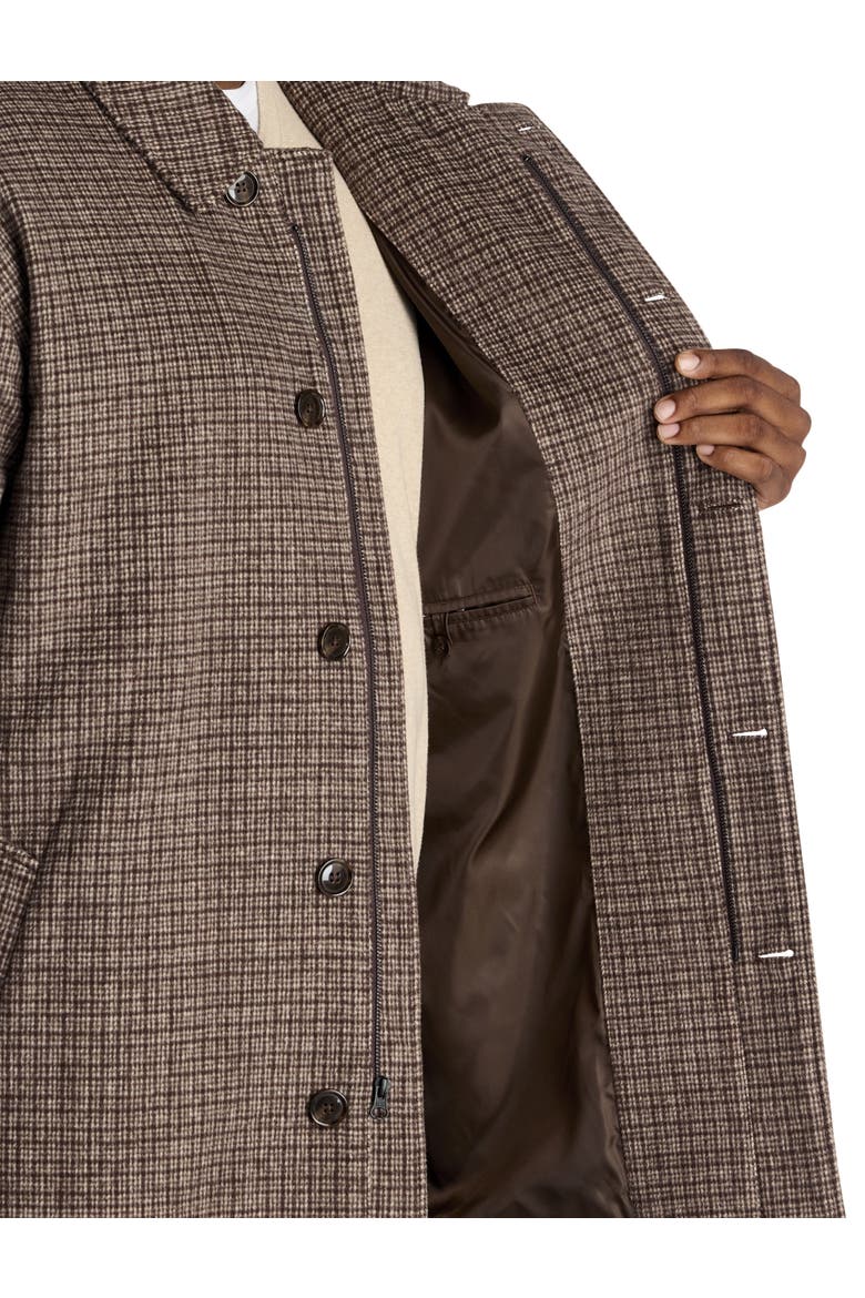 Big & Tall Patterned Overcoat, Alternate, color, BROWN