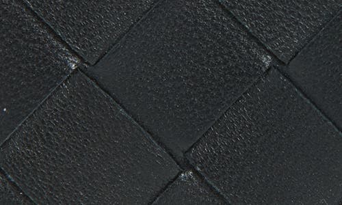 Bottega Veneta Intrecciato Leather Zip Card Case In 8425 Black-gold