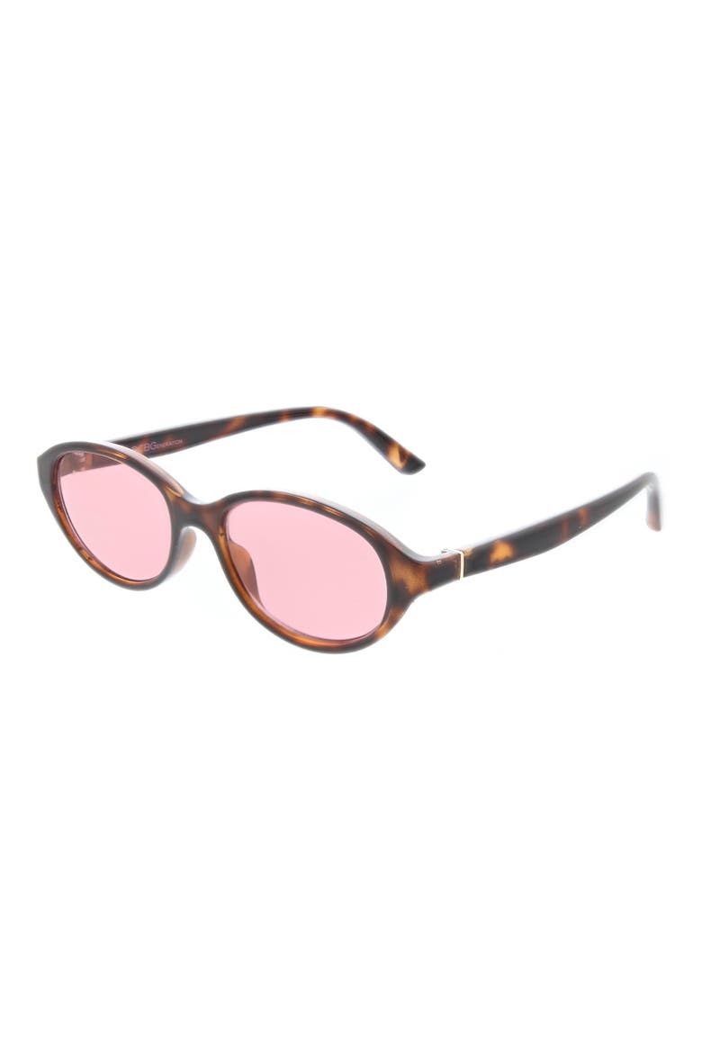 51mm Slim Oval Sunglasses, Alternate, color, AMBER TORTOISE