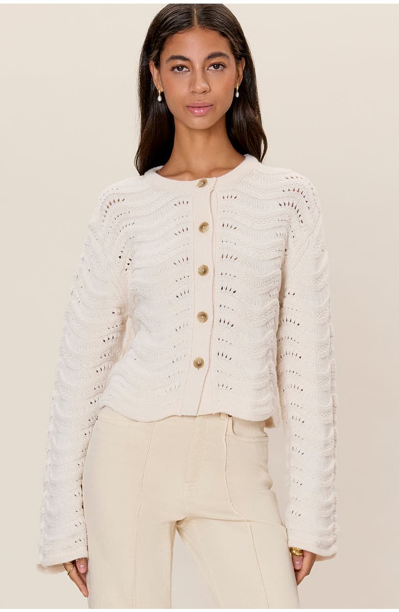 Rebecca Taylor Rem Knit Cardigan, Main, color, Ivory