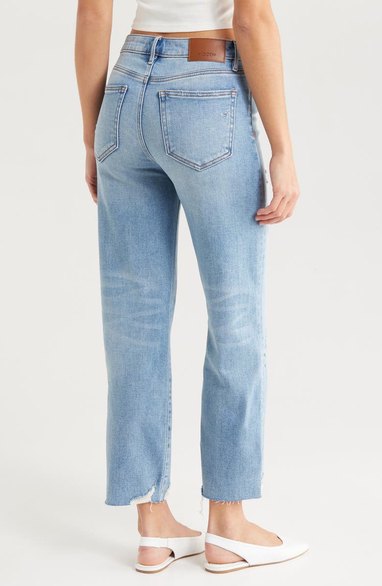 HIDDEN JEANS High Waist Raw Hem Ankle Straight Leg Jeans, Alternate, color, 