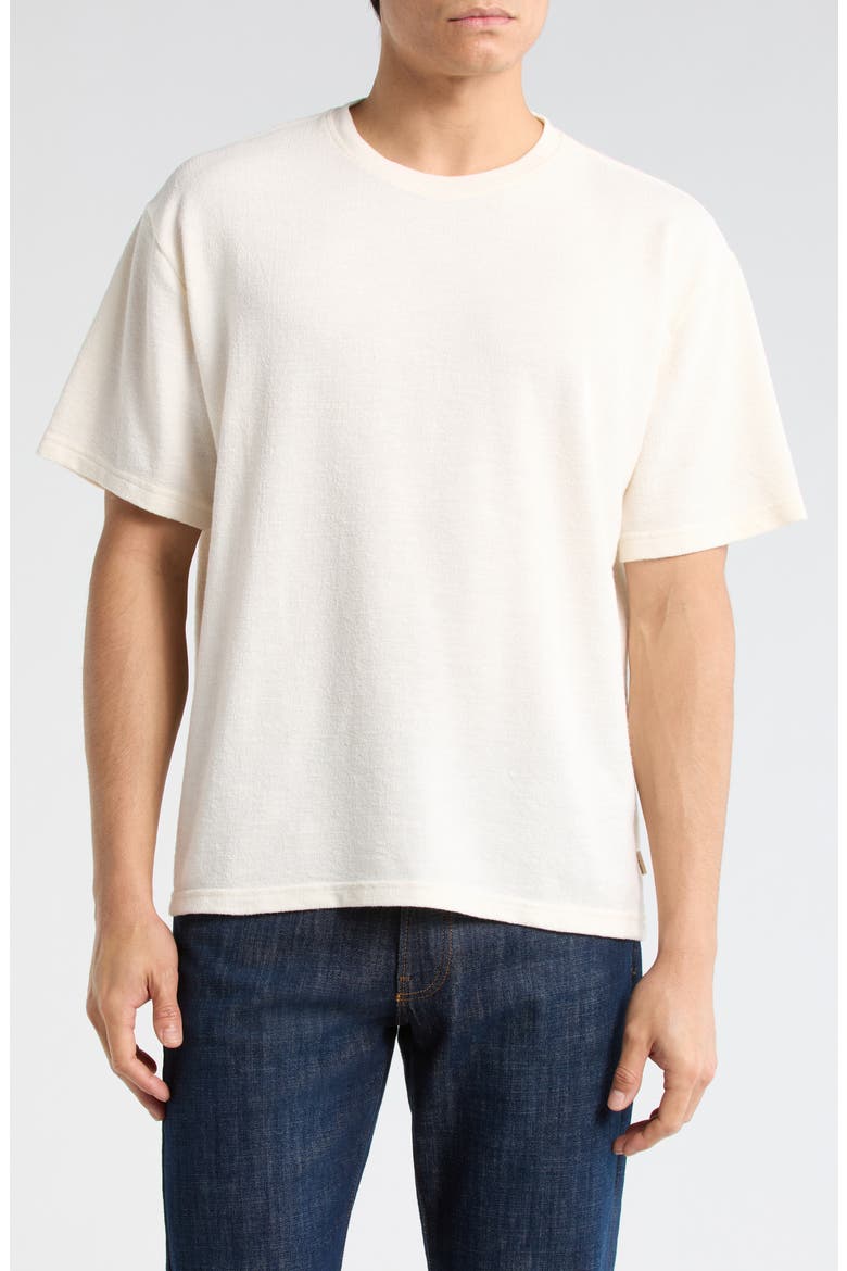 Textured Boxy Knit T-Shirt, Main, color, EGRET