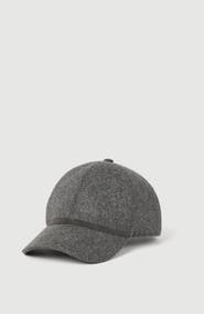 Brunello Cucinelli Virgin wool and cashmere flannel baseball cap with shiny band