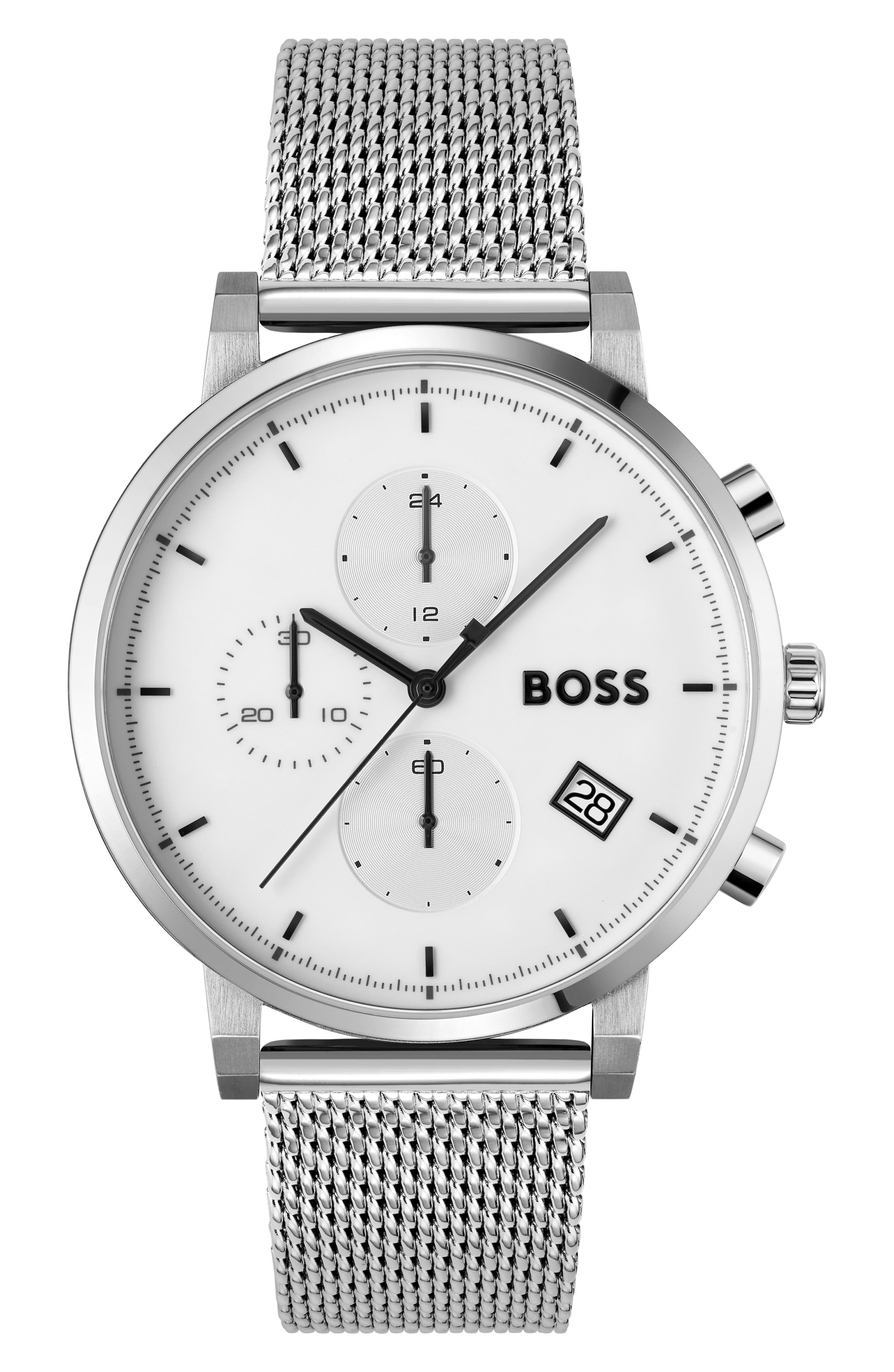 BOSS Integrity Chronograph Mesh Strap Watch, 43mm (Men) | Nordstromrack