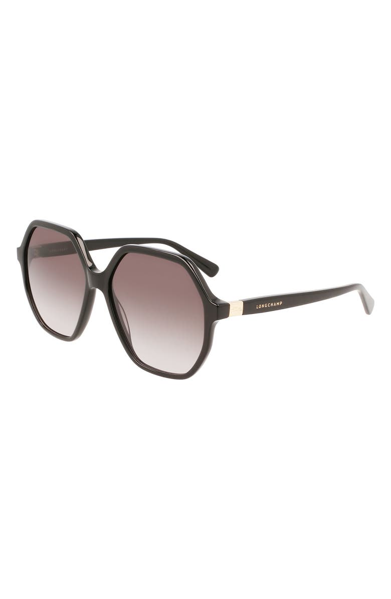 Longchamp 58mm Le Pliage Modified Rectangle Sunglasses, Alternate, color,