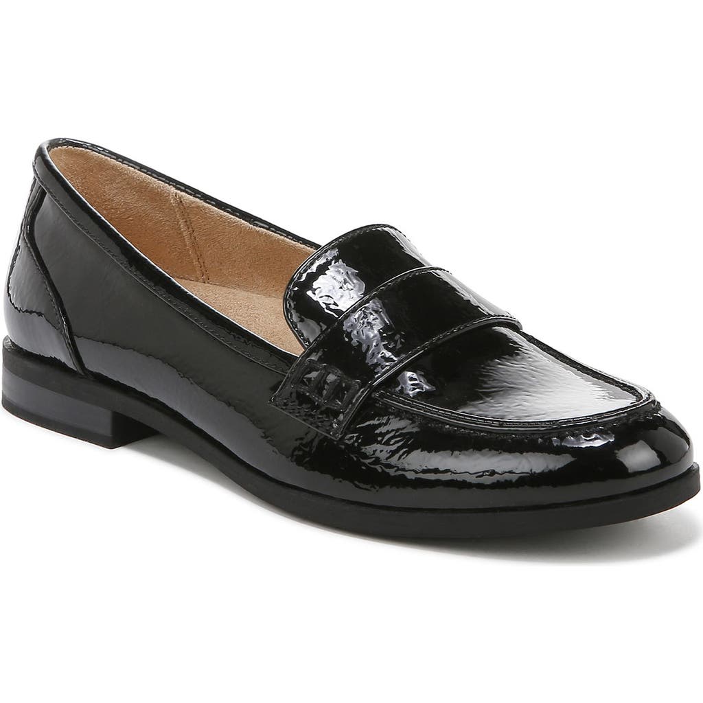 Naturalizer Milo Womens Leather Slip On Loafers In Black
